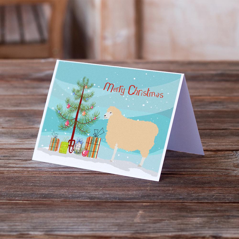 English Leicester Longwool Sheep Christmas Greeting Cards Pack of 8 Blank Cards with Envelopes Whimsical A7 Size 5x7