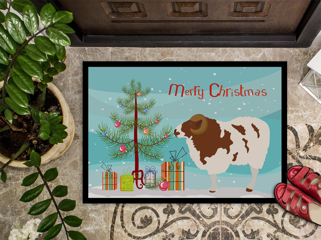 Jacob Sheep Christmas Doormat Indoor Outdoor 24H X 36W Front Door Mat Rugs for Entryway, Non Slip Washable Low Pile,