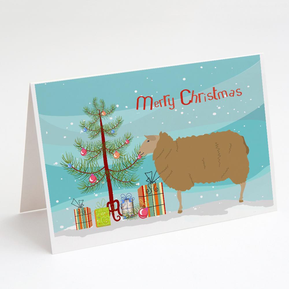 East Friesian Sheep Christmas Greeting Cards Pack of 8 Blank Cards with Envelopes Whimsical A7 Size 5x7