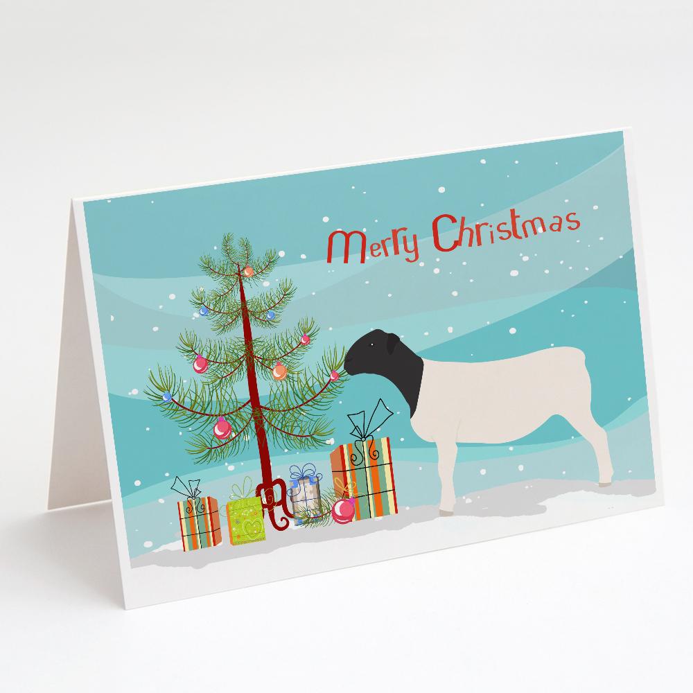 Dorper Sheep Christmas Greeting Cards Pack of 8 Blank Cards with Envelopes Whimsical A7 Size 5x7