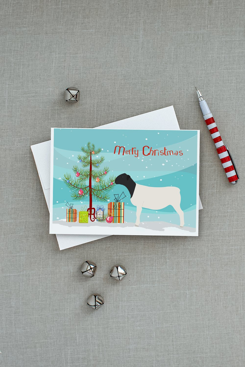Dorper Sheep Christmas Greeting Cards Pack of 8 Blank Cards with Envelopes Whimsical A7 Size 5x7
