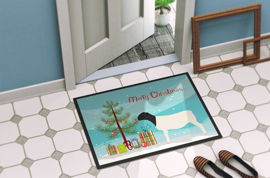 Dorper Sheep Christmas Doormat Indoor Outdoor 24H X 36W Front Door Mat Rugs for Entryway, Non Slip Washable Low Pile,
