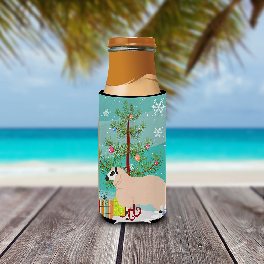 Kerry Hill Sheep Christmas Slim Can Hugger , Insulated Foam Hugger for 12 oz Slim Cans, Beer Bottles & Water Bottles, Printed in USA