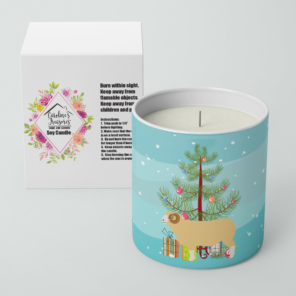 Horned Dorset Sheep Christmas Decorative Soy Candle Nature Soy Wax Essential Oil Home Decor Ideal for Bedroom Kitchen Bath Office Gift, 10 oz