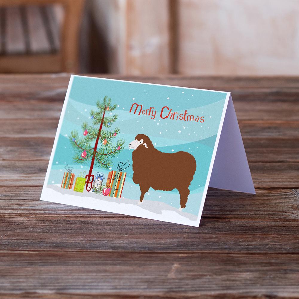 Merino Sheep Christmas Greeting Cards Pack of 8 Blank Cards with Envelopes Whimsical A7 Size 5x7