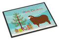 Merino Sheep Christmas Doormat Indoor Outdoor 18H X 27W Front Door Mat Rugs for Entryway, Non Slip Washable