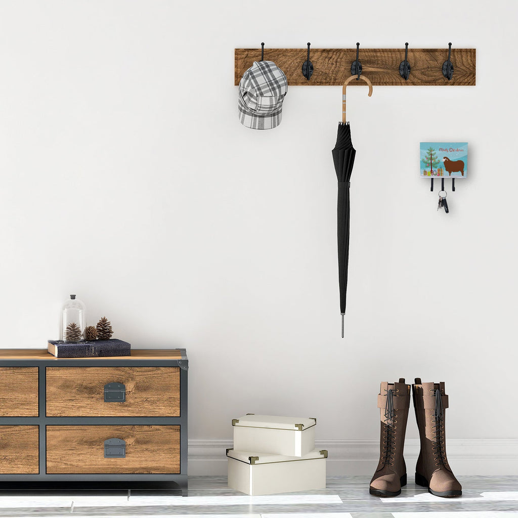 Merino Sheep Christmas Leash or Key Holder Wall Hooks, Coat Rack Wall Mount, for Hanging Keys, Towels, Aprons, Leashes