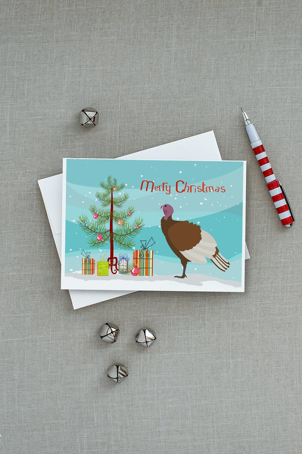 Bourbon Red Turkey Hen Christmas Greeting Cards Pack of 8 Blank Cards with Envelopes Whimsical A7 Size 5x7
