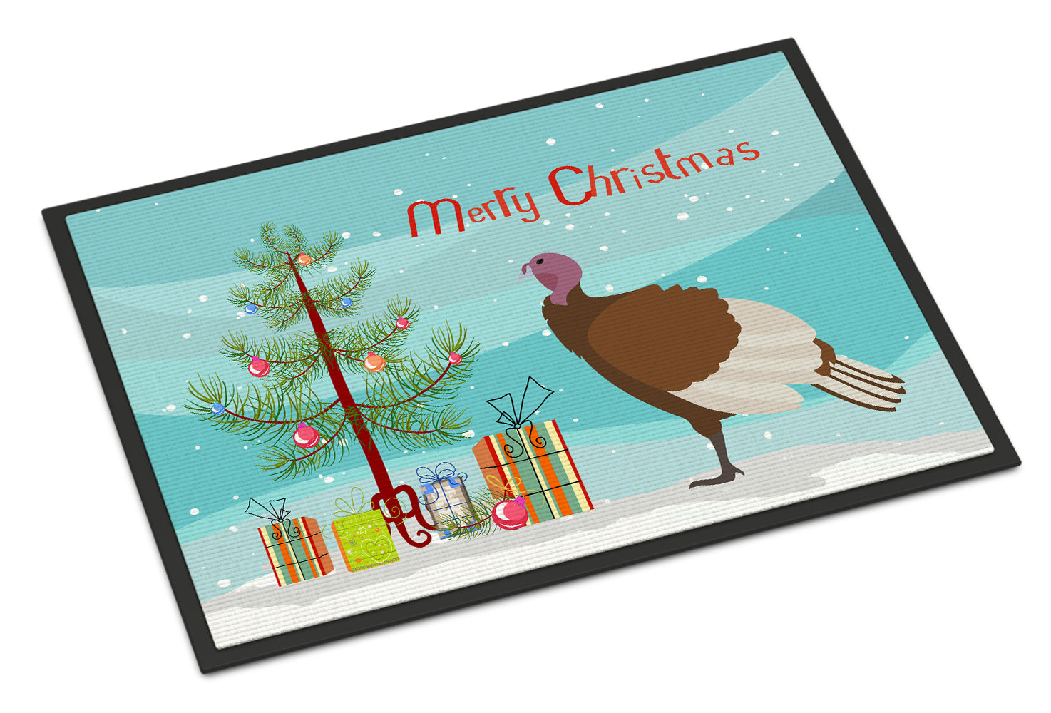 Bourbon Red Turkey Hen Christmas Doormat Indoor Outdoor 24H X 36W Front Door Mat Rugs for Entryway, Non Slip Washable Low Pile,