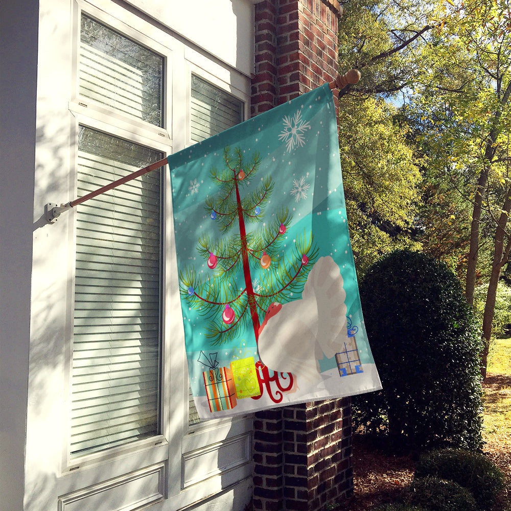 White Holland Turkey Christmas House Flag 28x40 Porch Sleeve Pole Decorative Outside Yard Banner Artwork Wall Hanging, Polyester