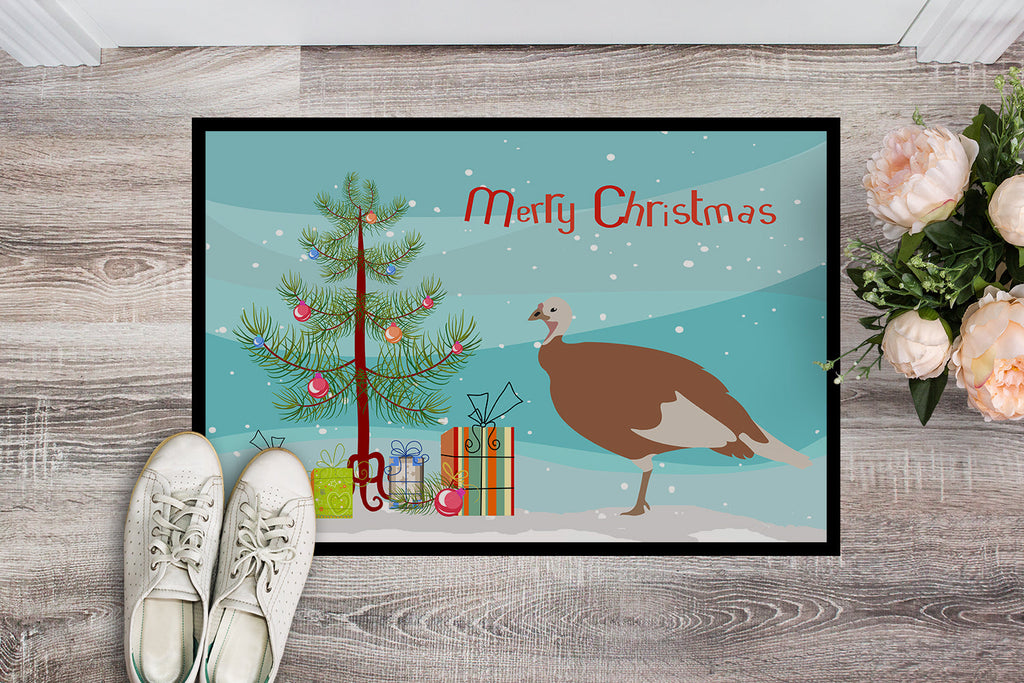Jersey Buff Turkey Hen Christmas Doormat Indoor Outdoor 18H X 27W Front Door Mat Rugs for Entryway, Non Slip Washable