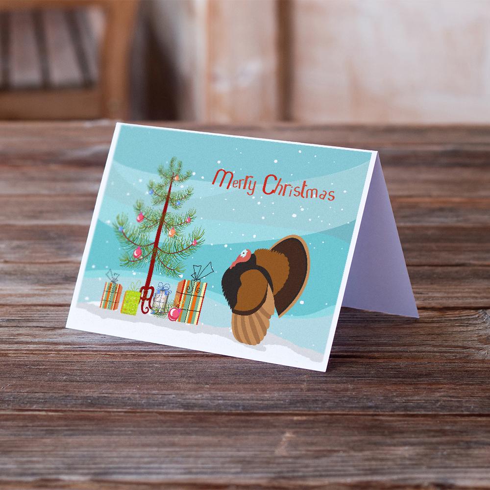 Bronze Turkey Christmas Greeting Cards Pack of 8 Blank Cards with Envelopes Whimsical A7 Size 5x7
