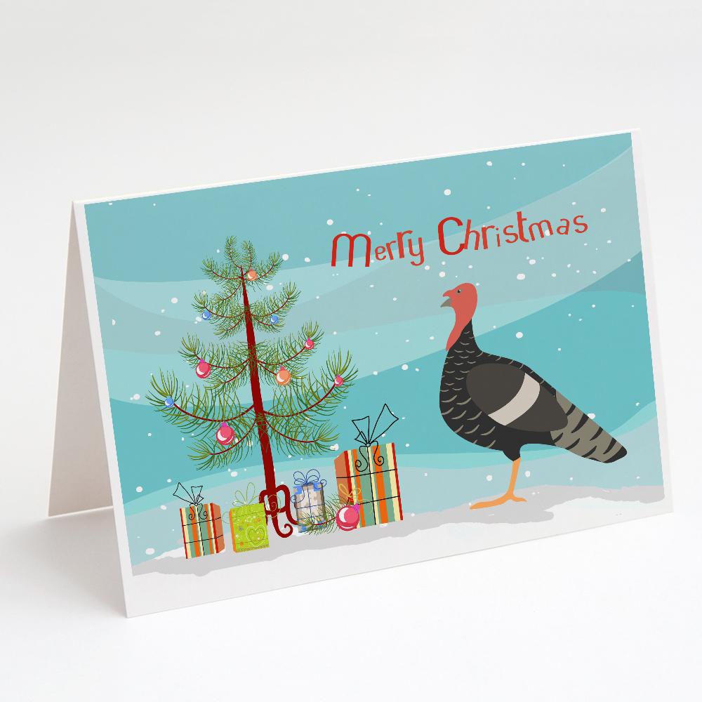 Marragansett Turkey Christmas Greeting Cards Pack of 8 Blank Cards with Envelopes Whimsical A7 Size 5x7