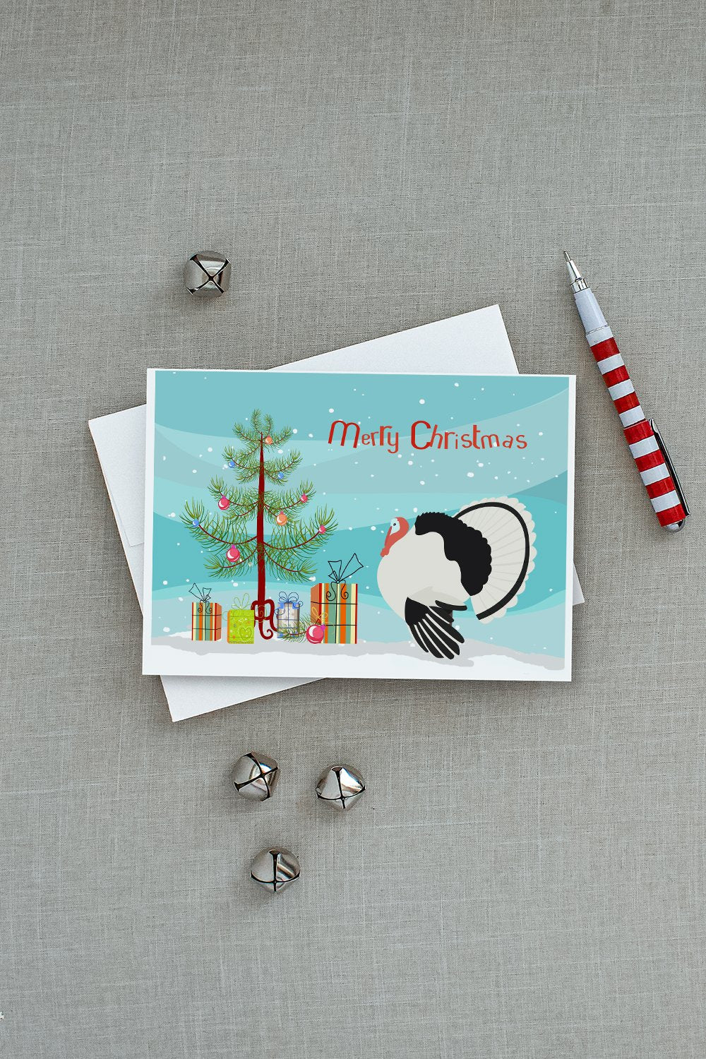 Royal Palm Turkey Christmas Greeting Cards Pack of 8 Blank Cards with Envelopes Whimsical A7 Size 5x7
