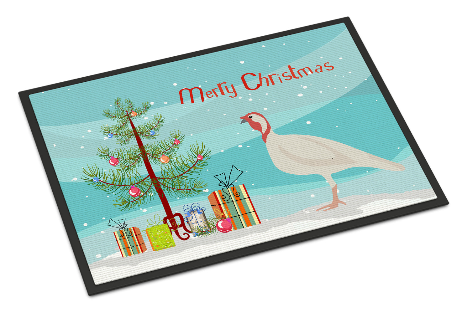 Beltsville Small White Turkey Hen Christmas Doormat Indoor Outdoor 24H X 36W Front Door Mat Rugs for Entryway, Non Slip Washable Low Pile,