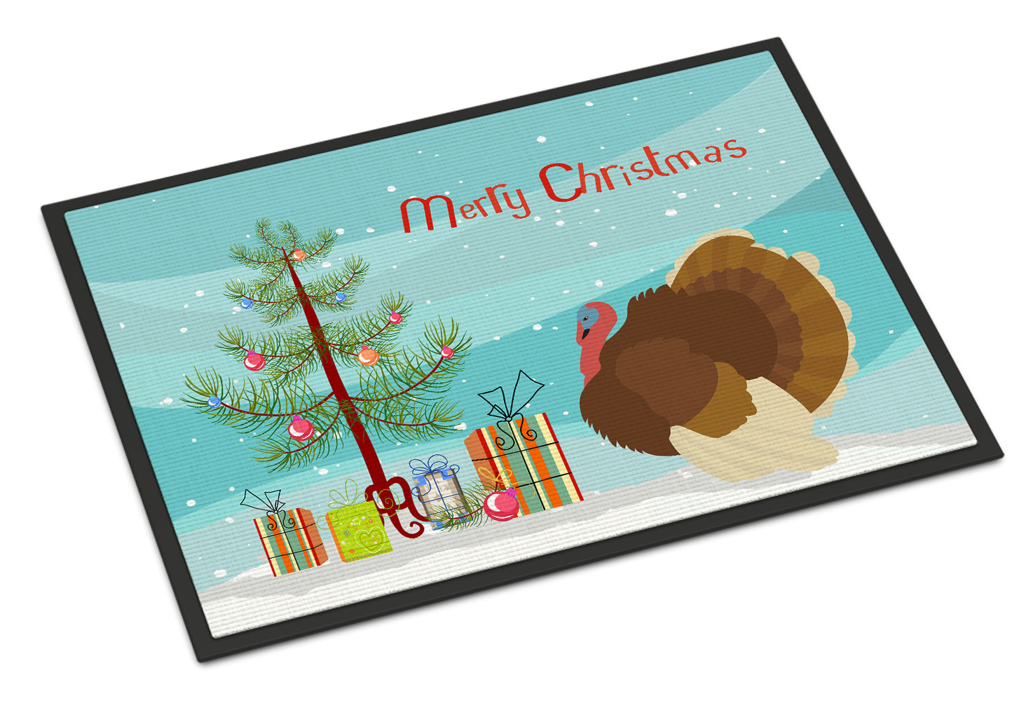 French Turkey Dindon Christmas Doormat Indoor Outdoor 24H X 36W Front Door Mat Rugs for Entryway, Non Slip Washable Low Pile,