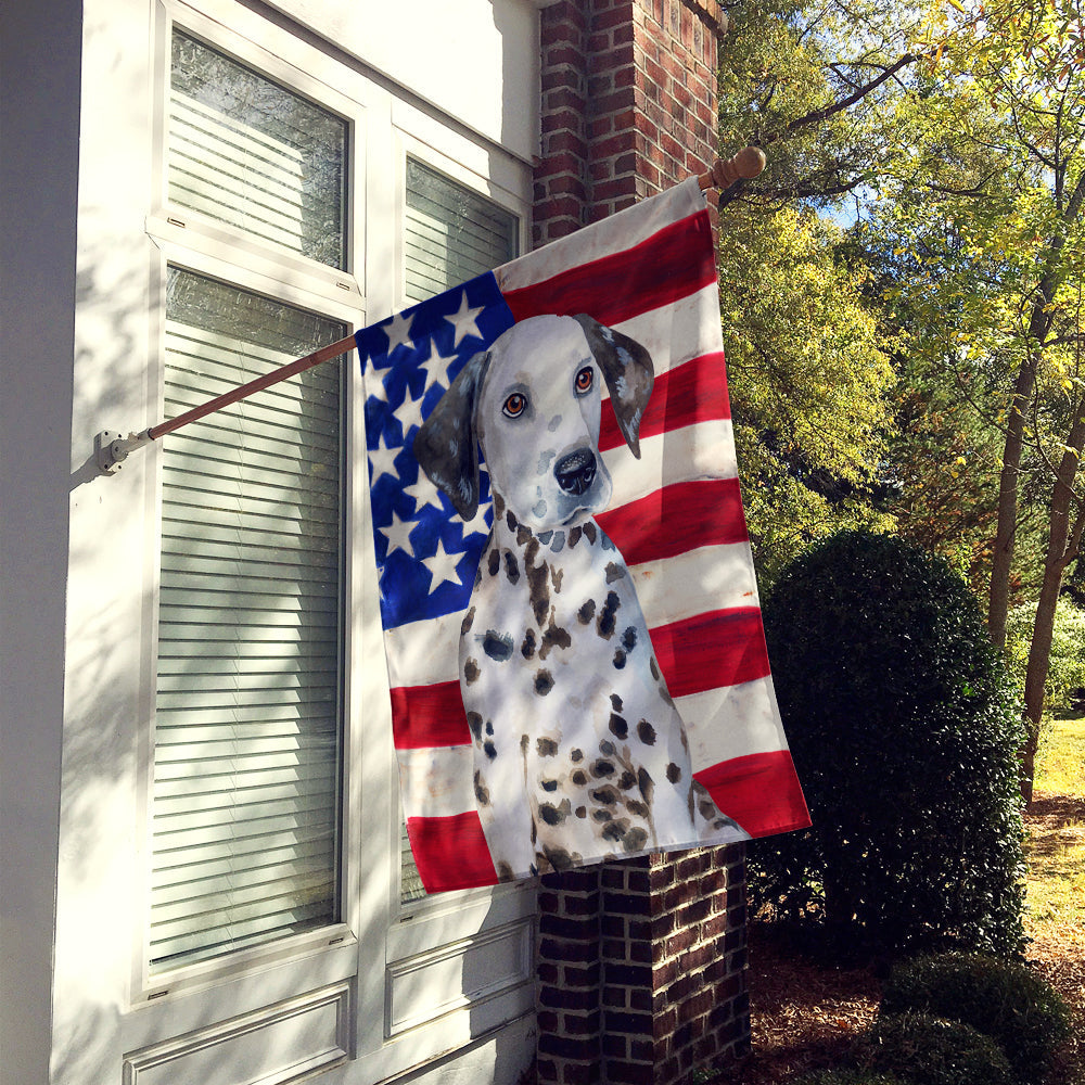 Dalmatian Puppy Patriotic House Flag 28x40 Porch Sleeve Pole Decorative Outside Yard Banner Artwork Wall Hanging, Polyester