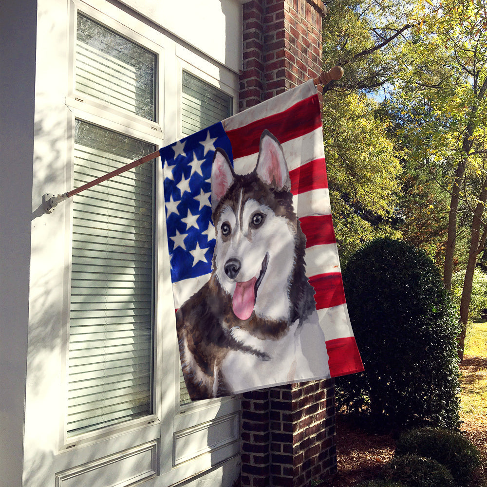 Siberian Husky #2 Patriotic House Flag 28x40 Porch Sleeve Pole Decorative Outside Yard Banner Artwork Wall Hanging, Polyester