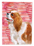 Cavalier Spaniel Love House Flag 28x40 Porch Sleeve Pole Decorative Outside Yard Banner Artwork Wall Hanging, Polyester