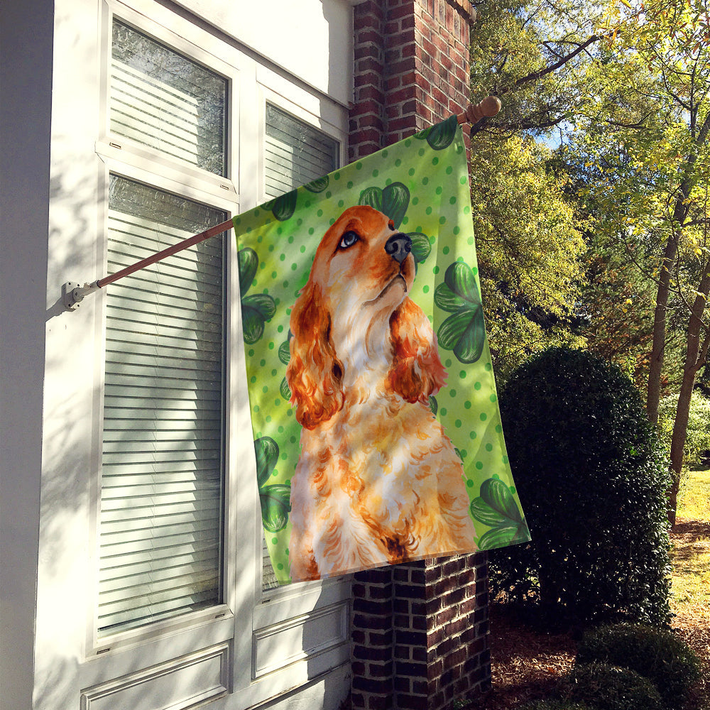 Cocker Spaniel St Patrick's House Flag 28x40 Porch Sleeve Pole Decorative Outside Yard Banner Artwork Wall Hanging, Polyester