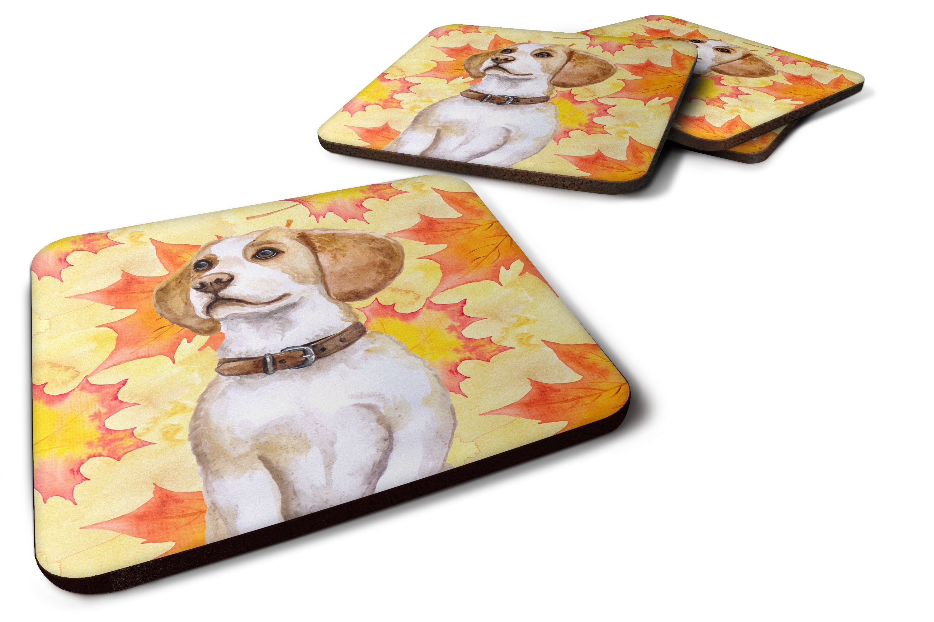 Beagle Fall Foam Coasters Set of 4 Cup Coasters for Indoor Outdoor, Tabletop Protection, Anti Slip, Mouse pad Material