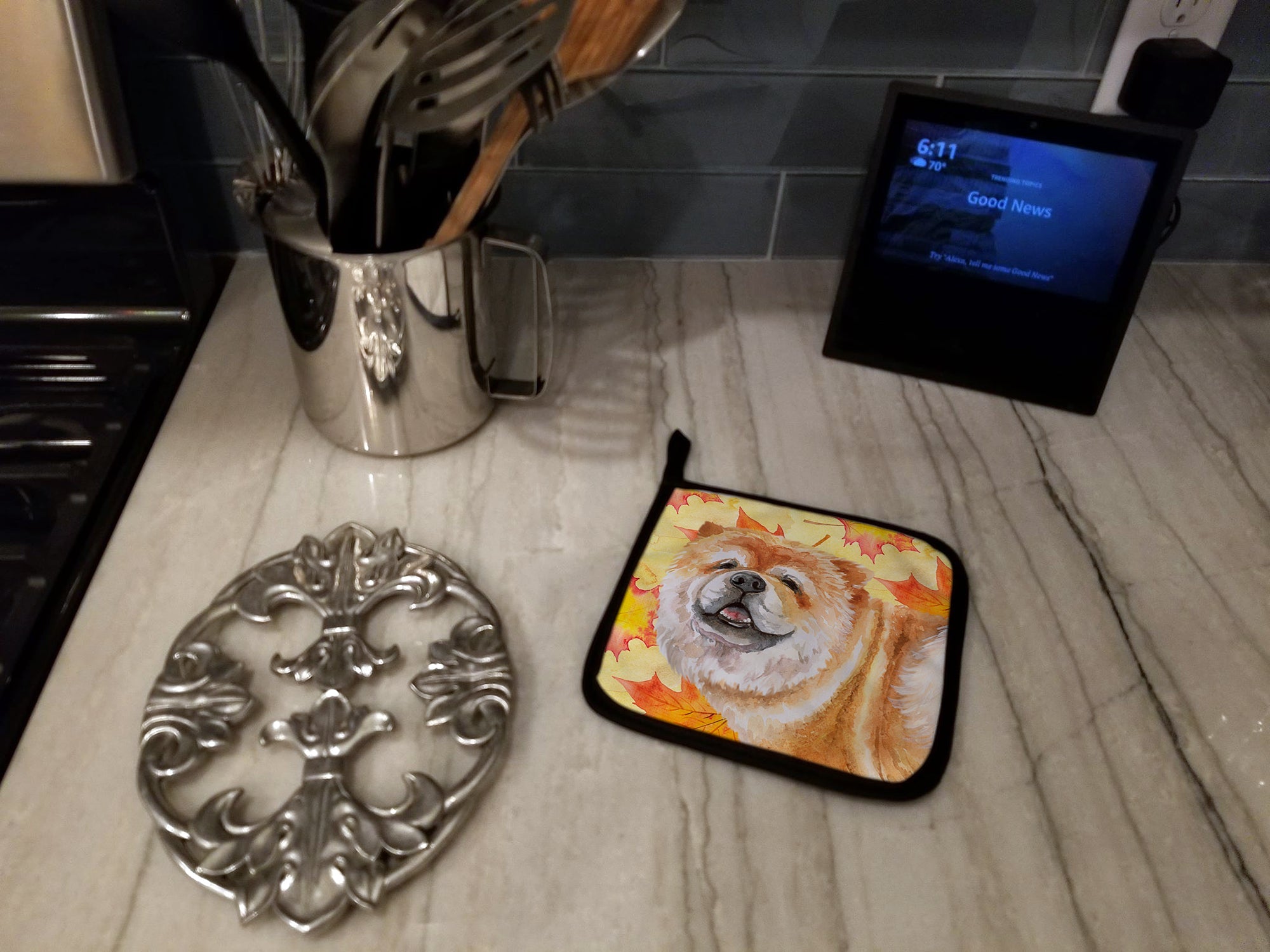 Cane Corso Fall Pot Holder Set of 2 Heat Resistant Quilted Hot Pads 7.5 x 7.5 Inch, Insulated Kitchen Trivets for Cooking & Baking