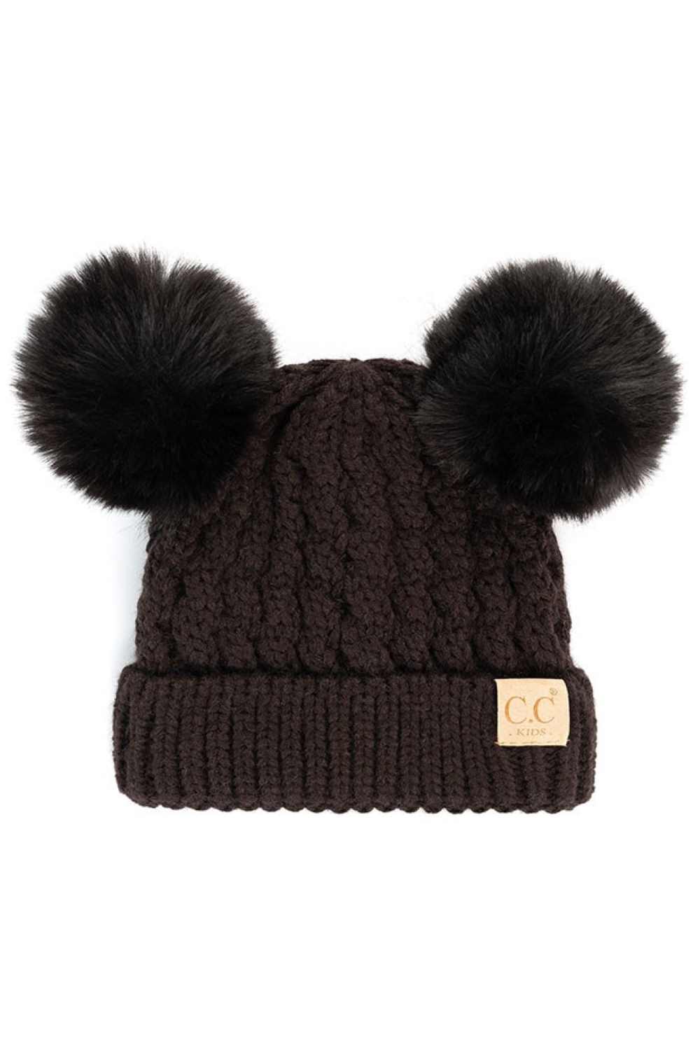 C.C Kids Double Pom Pom Knit Beanie