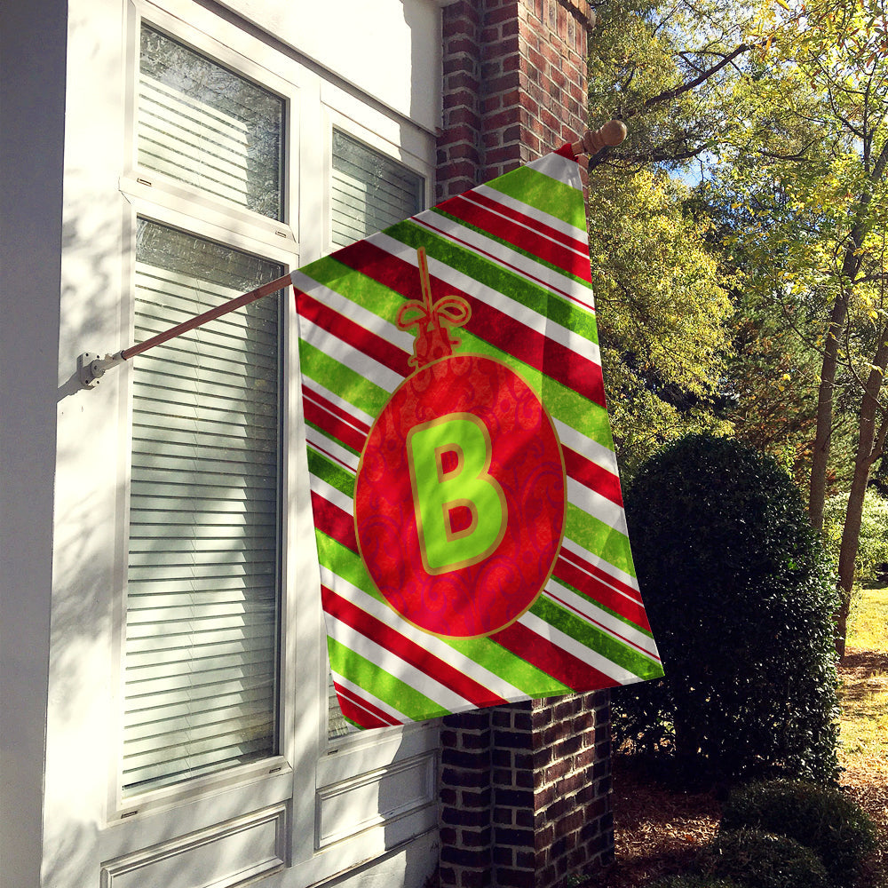 Christmas Oranment Holiday Initial Letter B  House Flag 28x40 Porch Sleeve Pole Decorative Outside Yard Banner Artwork Wall Hanging, Polyester