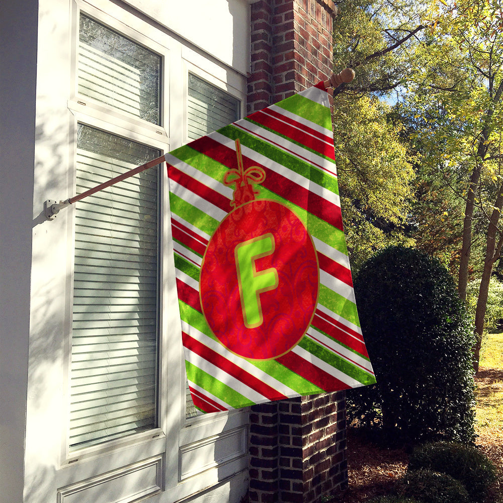 Christmas Oranment Holiday Initial Letter F House Flag 28x40 Porch Sleeve Pole Decorative Outside Yard Banner Artwork Wall Hanging, Polyester