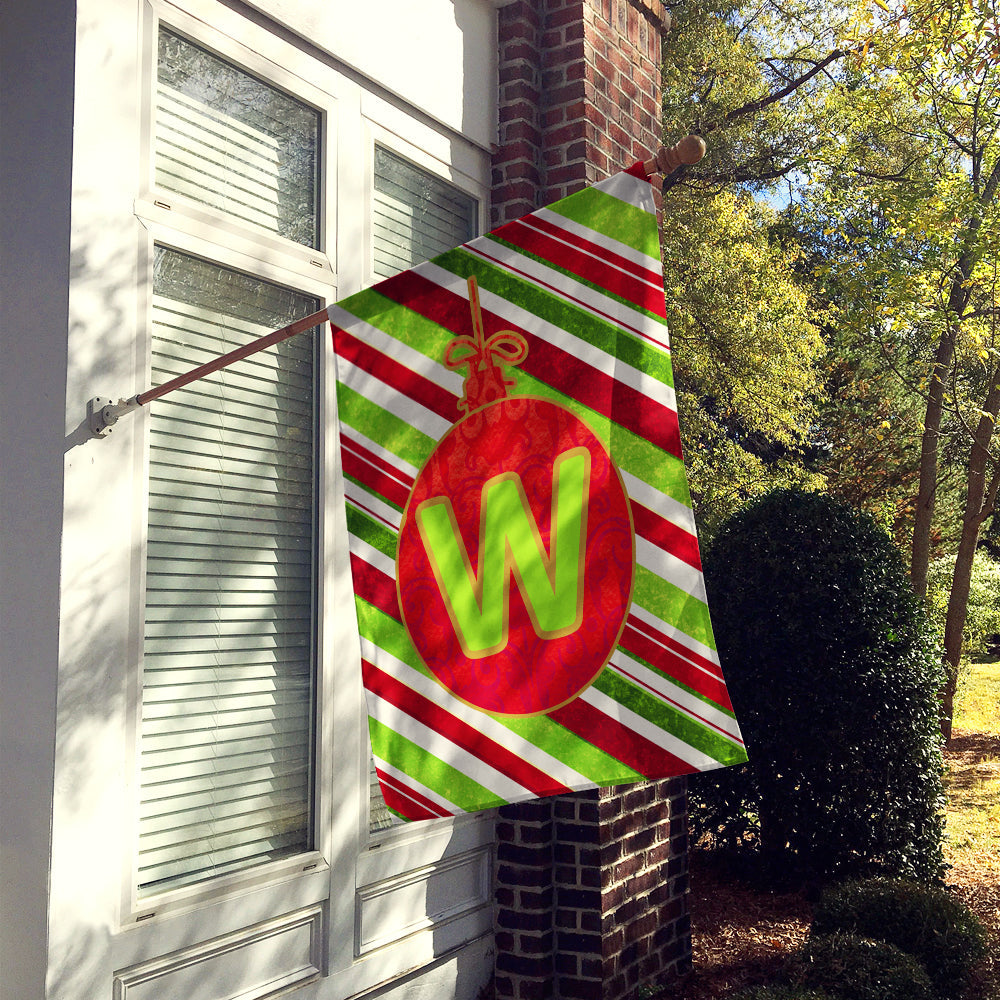 Christmas Oranment Holiday Initial Letter W House Flag 28x40 Porch Sleeve Pole Decorative Outside Yard Banner Artwork Wall Hanging, Polyester