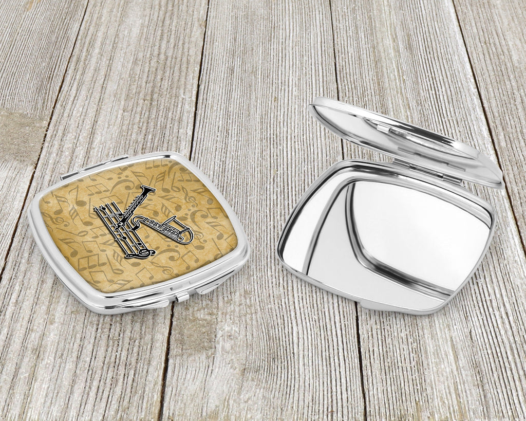 Letter K Musical Instrument Alphabet Compact Mirror Decorative Travel Makeup Mirror for Women Girls Gifts Pocket Makeup Mirror Folding Handheld