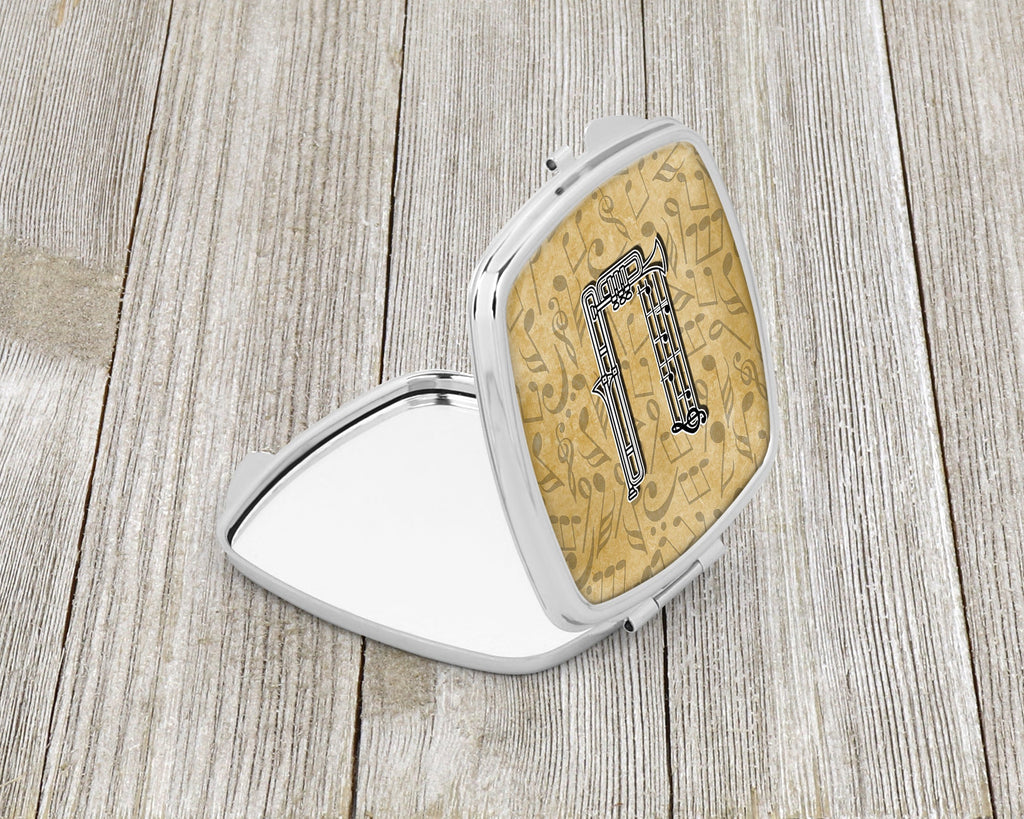Letter U Musical Instrument Alphabet Compact Mirror Decorative Travel Makeup Mirror for Women Girls Gifts Pocket Makeup Mirror Folding Handheld