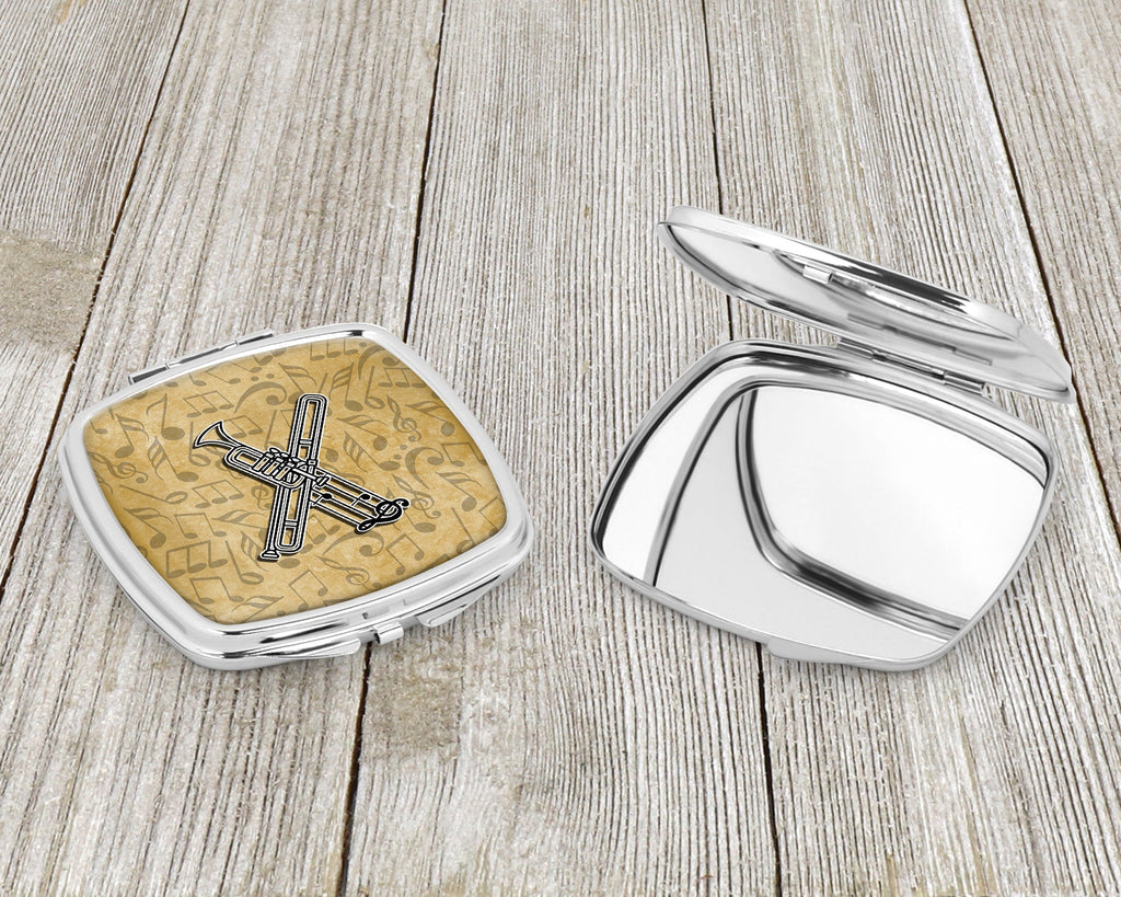 Letter X Musical Instrument Alphabet Compact Mirror Decorative Travel Makeup Mirror for Women Girls Gifts Pocket Makeup Mirror Folding Handheld