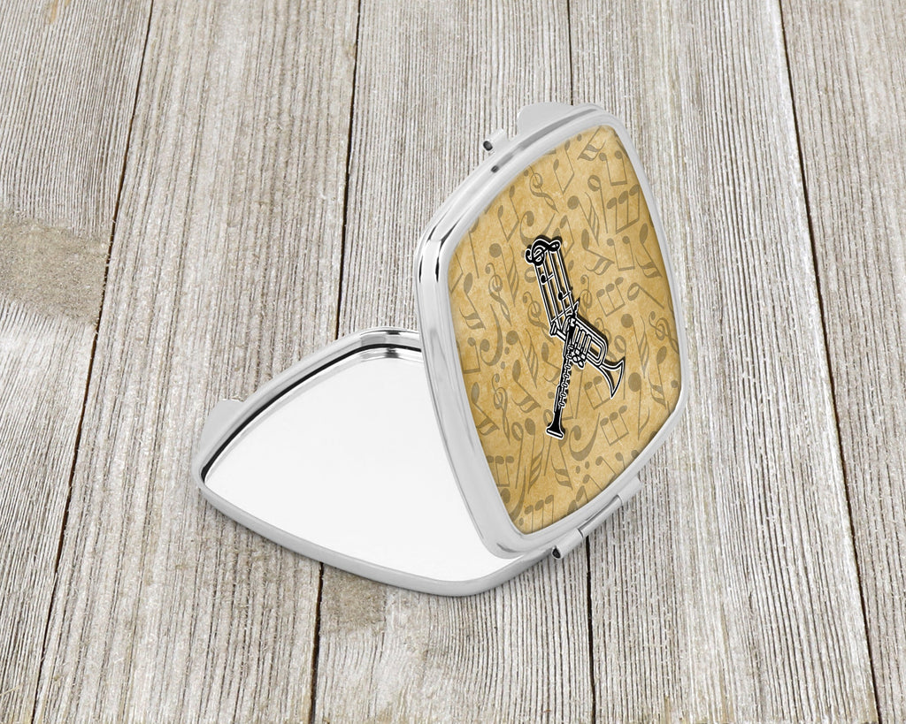 Letter Y Musical Instrument Alphabet Compact Mirror Decorative Travel Makeup Mirror for Women Girls Gifts Pocket Makeup Mirror Folding Handheld