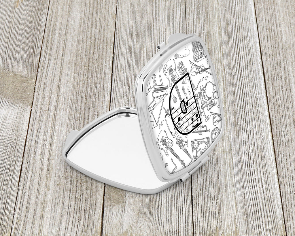 Letter D Musical Note Letters Compact Mirror Decorative Travel Makeup Mirror for Women Girls Gifts Pocket Makeup Mirror Folding Handheld