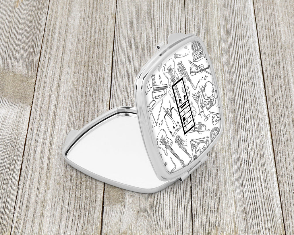 Letter I Musical Note Letters Compact Mirror Decorative Travel Makeup Mirror for Women Girls Gifts Pocket Makeup Mirror Folding Handheld