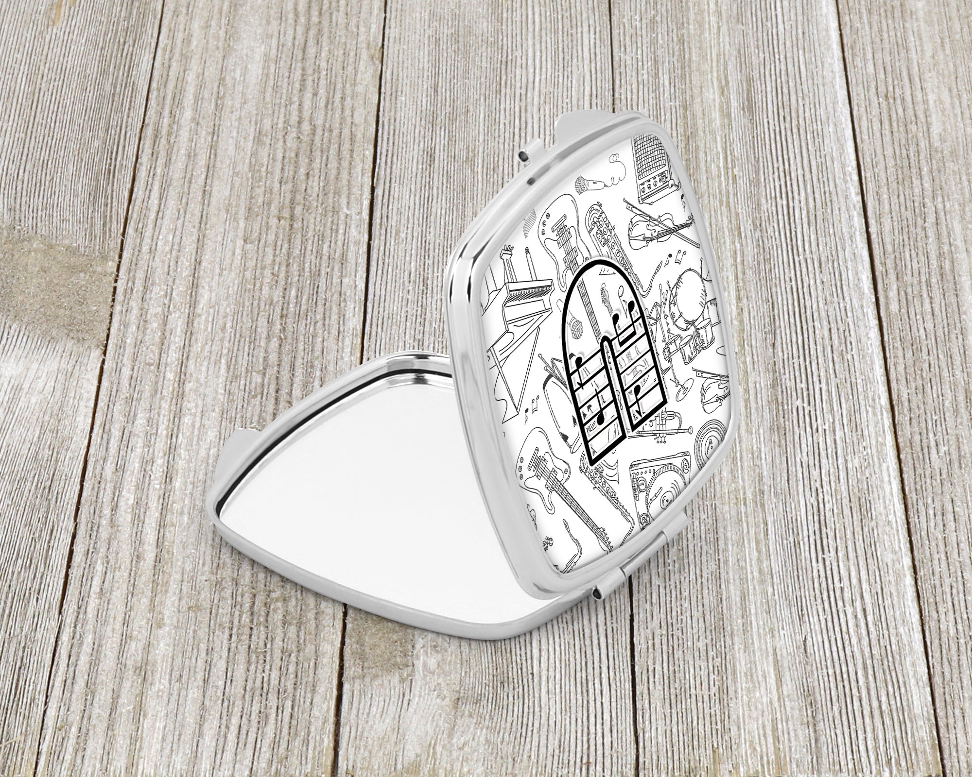 Letter U Musical Note Letters Compact Mirror Decorative Travel Makeup Mirror for Women Girls Gifts Pocket Makeup Mirror Folding Handheld
