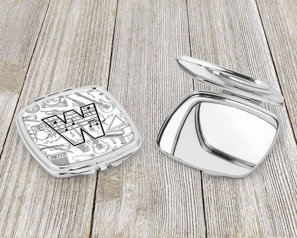 Letter W Musical Note Letters Compact Mirror Decorative Travel Makeup Mirror for Women Girls Gifts Pocket Makeup Mirror Folding Handheld