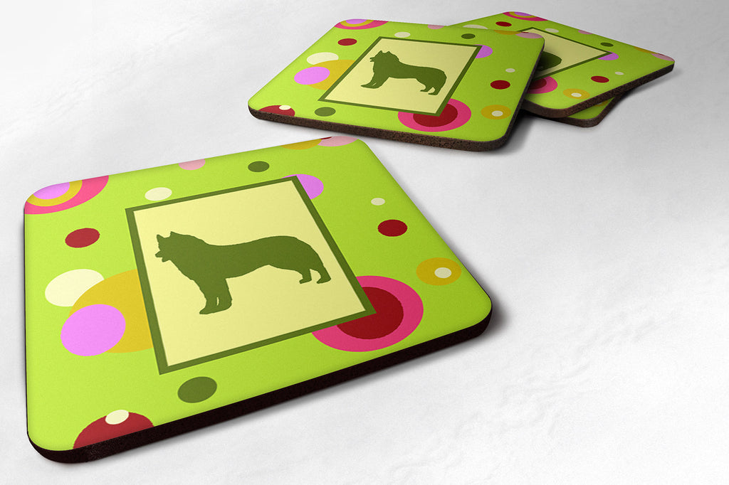 Siberian Husky Foam Coasters Set of 4 Cup Coasters for Indoor Outdoor, Tabletop Protection, Anti Slip, Mouse pad Material