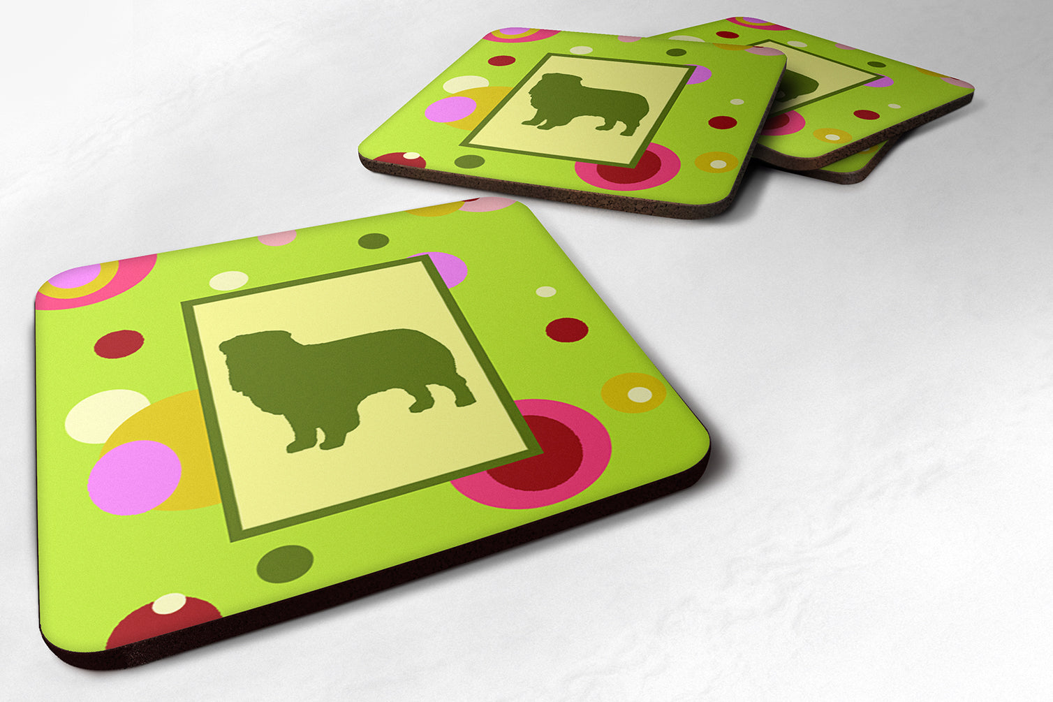 Australian Shepherd Foam Coasters Set of 4 Cup Coasters for Indoor Outdoor, Tabletop Protection, Anti Slip, Mouse pad Material