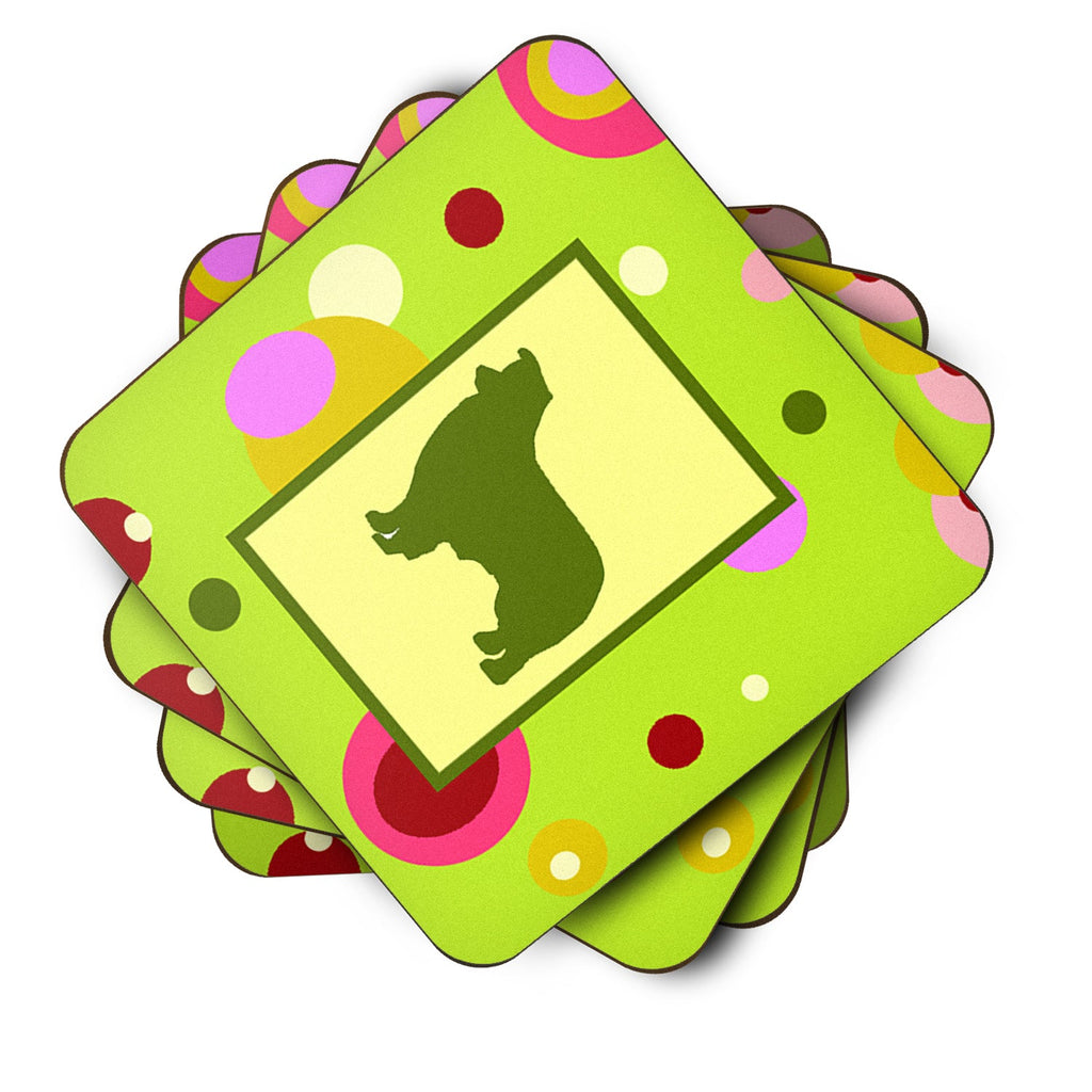 Border Collie Foam Coasters Set of 4 Cup Coasters for Indoor Outdoor, Tabletop Protection, Anti Slip, Mouse pad Material