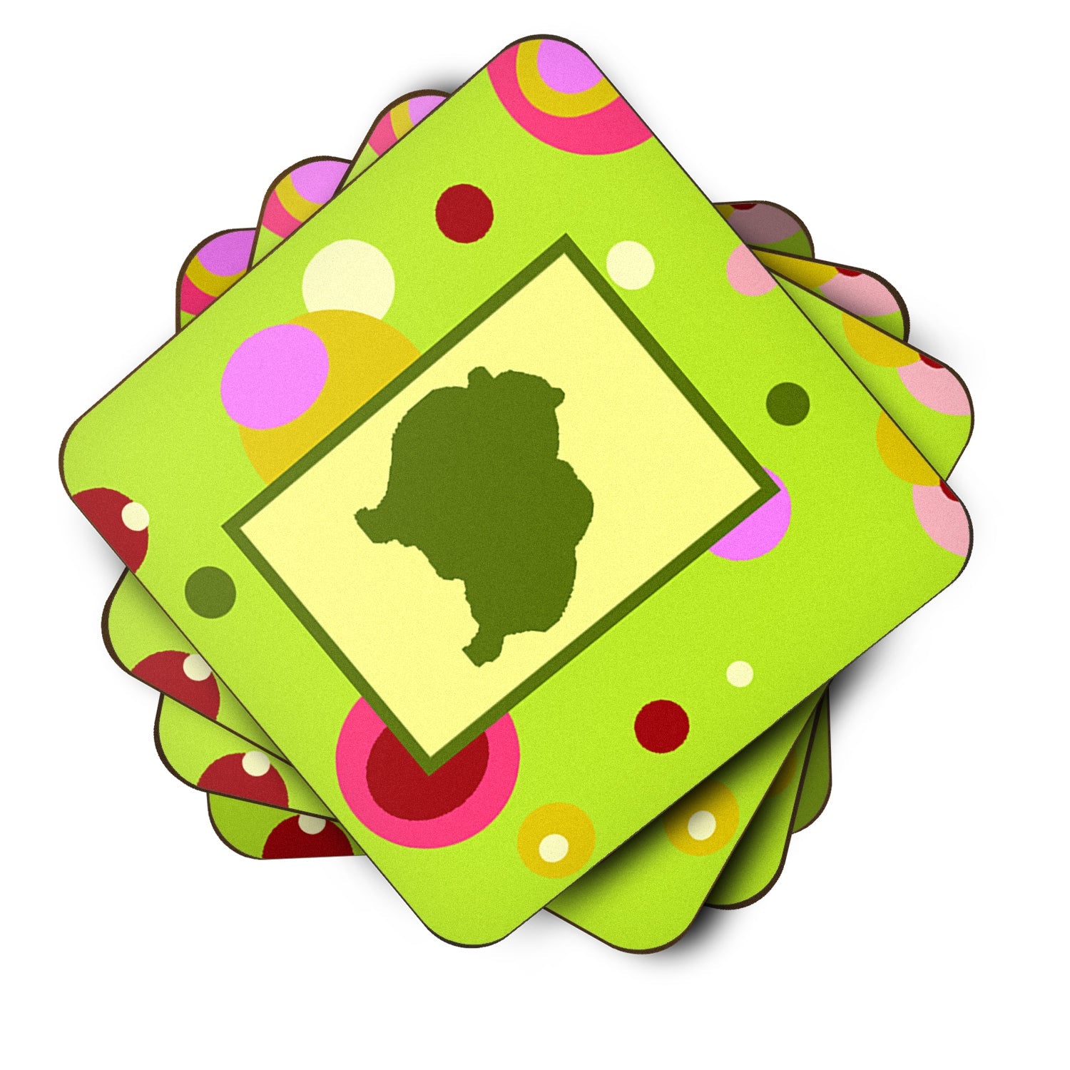 Pomeranian Foam Coasters Set of 4 Cup Coasters for Indoor Outdoor, Tabletop Protection, Anti Slip, Mouse pad Material