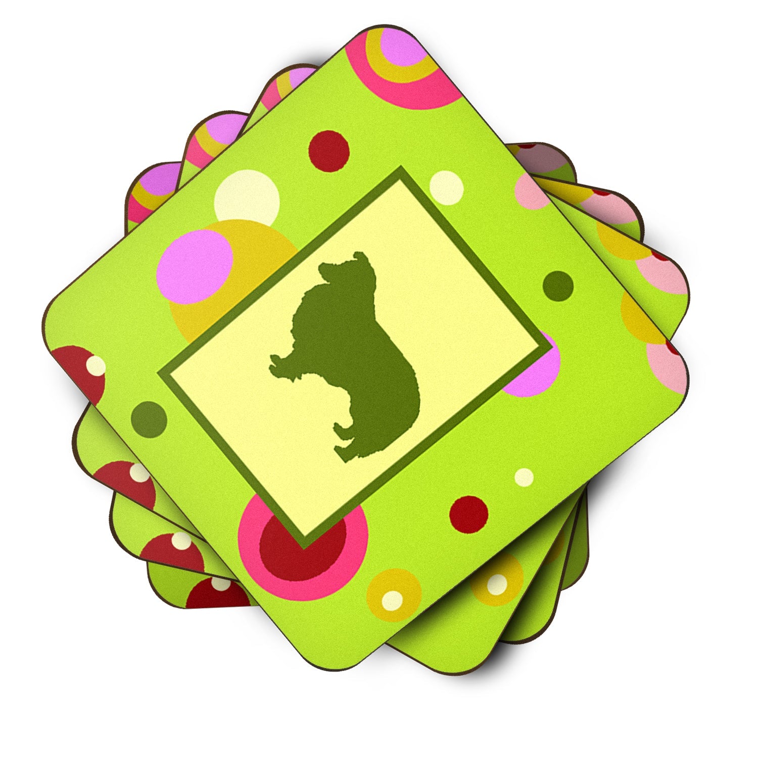 Sheltie Foam Coasters Set of 4 Cup Coasters for Indoor Outdoor, Tabletop Protection, Anti Slip, Mouse pad Material