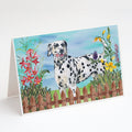Dalmatian Spring Greeting Cards Pack of 8 Blank Cards with Envelopes Whimsical A7 Size 5x7