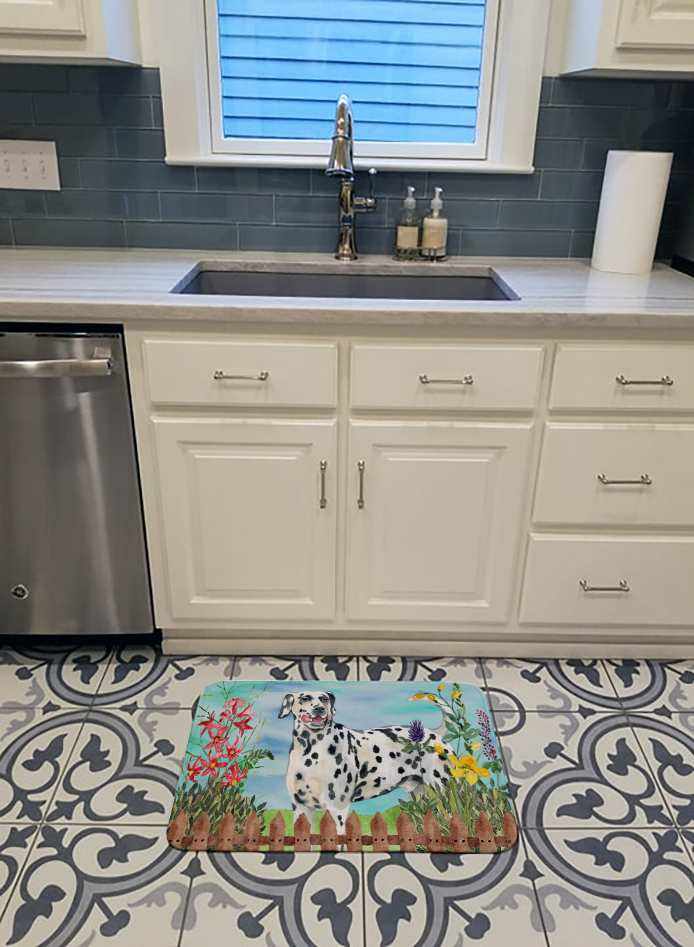 Dalmatian Spring Memory Foam Kitchen Mat Machine Washable Anti-Fatigue Cushion Comfort Bath or Kitchen Rug