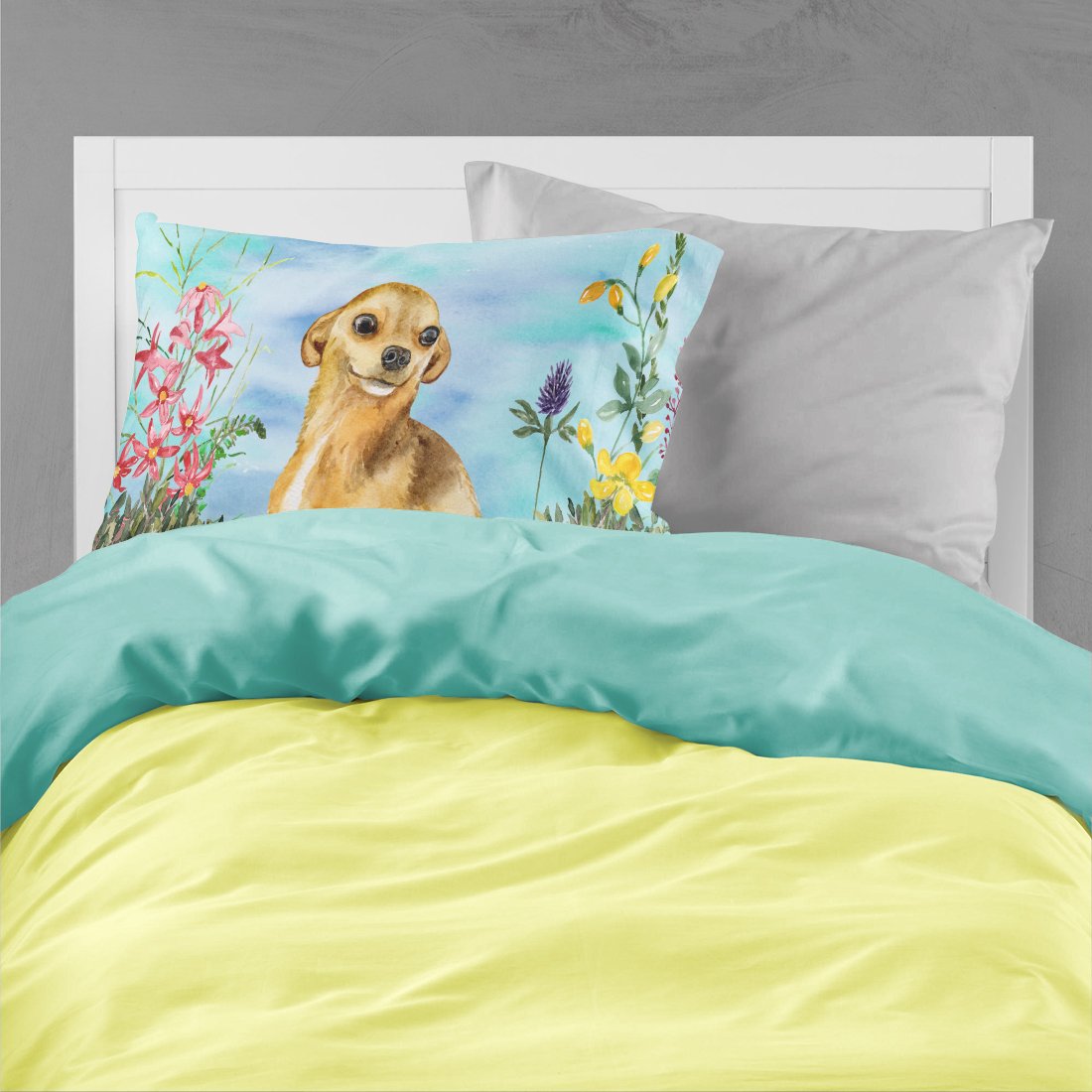 Chihuahua Spring Standard Pillowcase Lightweight Super Soft Easy Care Decorative Artwork Pillowcase, Standard