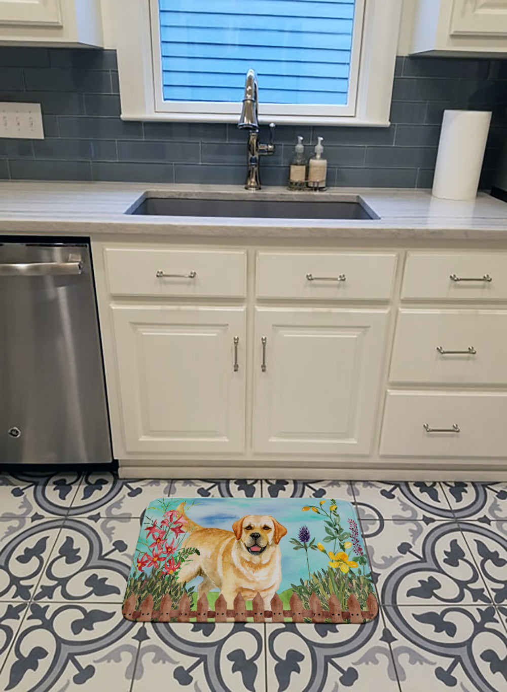 Golden Retriever Spring Memory Foam Kitchen Mat Machine Washable Anti-Fatigue Cushion Comfort Bath or Kitchen Rug
