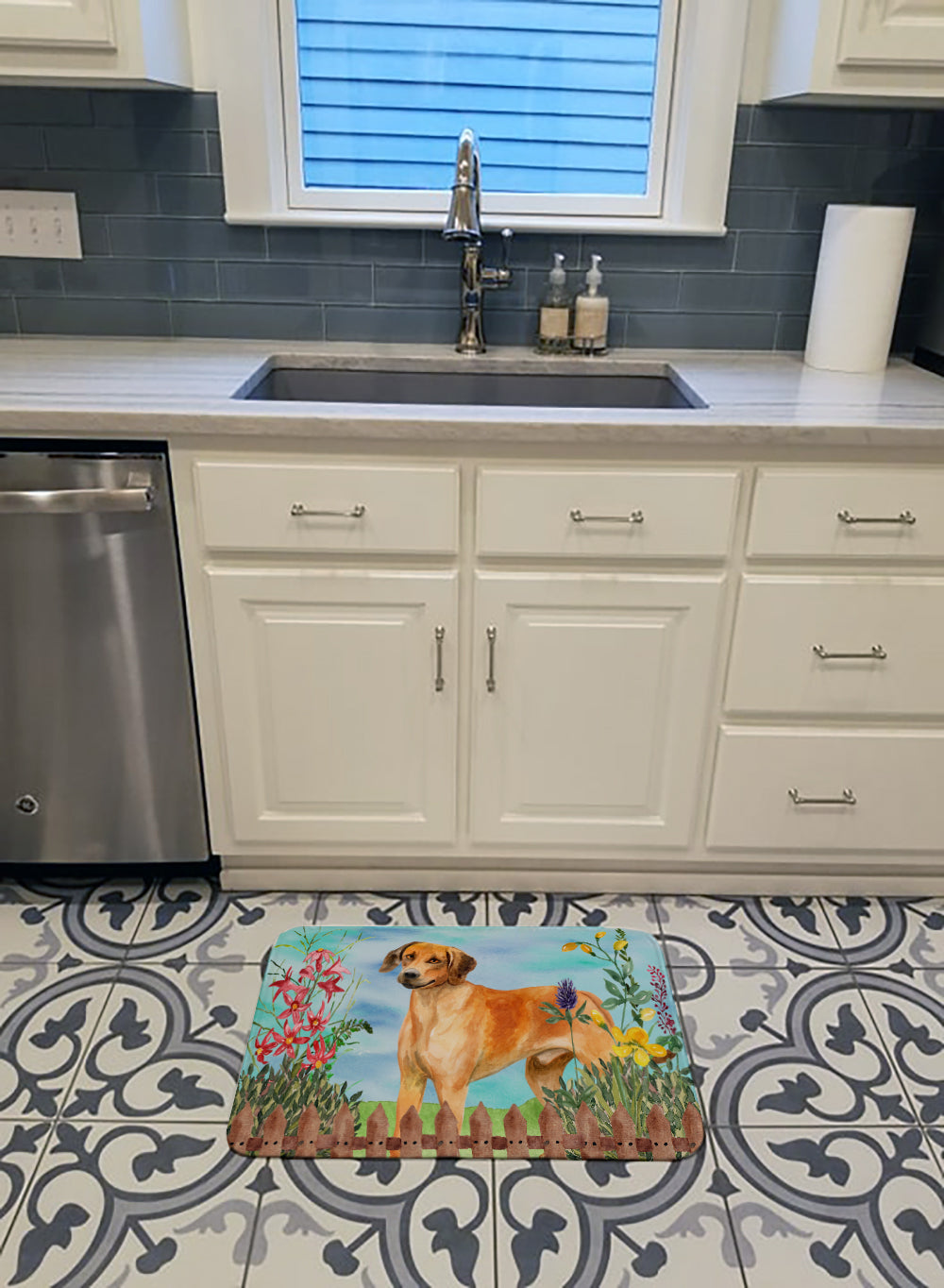 Rhodesian Ridgeback Spring Memory Foam Kitchen Mat Machine Washable Anti-Fatigue Cushion Comfort Bath or Kitchen Rug