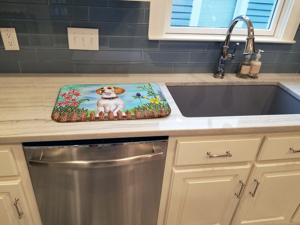 Beagle Spring Dish Drying Mat Absorbent Dish Drying Mat Pad for Kitchen Counter Dish Drainer Mat for Countertop, 14 x 21", Multicolor