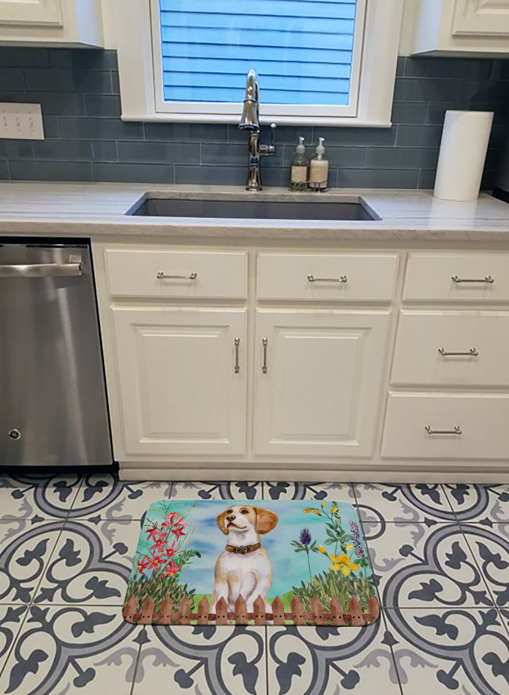 Beagle Spring Memory Foam Kitchen Mat Machine Washable Anti-Fatigue Cushion Comfort Bath or Kitchen Rug